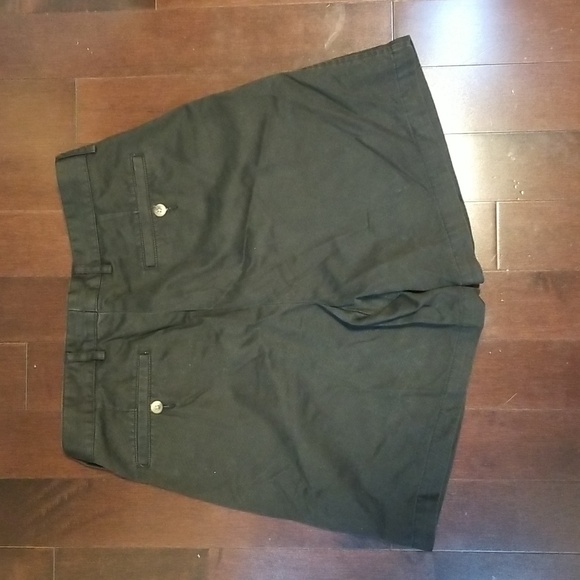 🌻 Nautica | high waist pleated tailored black cotton shorts - Picture 2 of 4